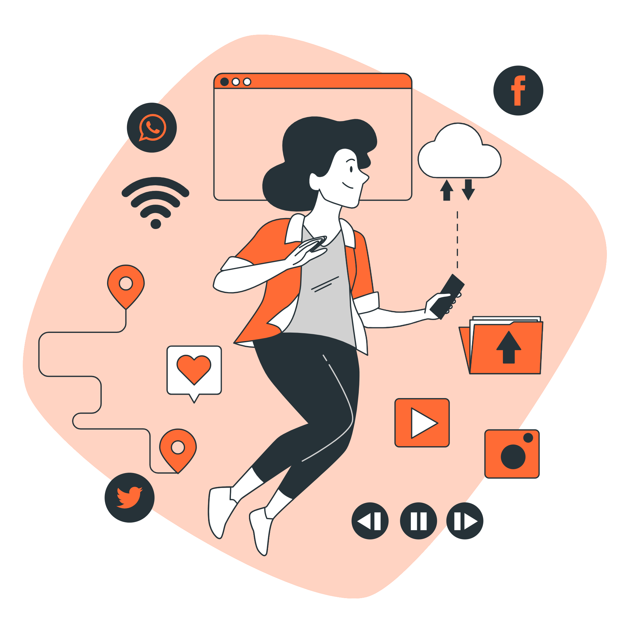 Illustration representing environmental monitoring and technical services